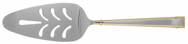 Cartouche (Stainless, Gold Accent) Pierced All Stainless Pie Server