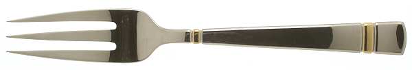 Chelsea-Gold Accent (Stainless, Glossy) Medium Solid Cold Meat Serving Fork