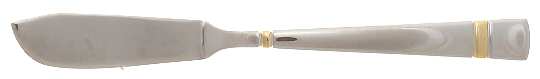 Chelsea-Gold Accent (Stainless, Glossy) Flat Handle Master Butter Knife