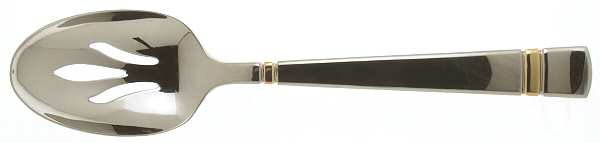 Chelsea-Gold Accent (Stainless, Glossy) Pierced Tablespoon (Serving Spoon)