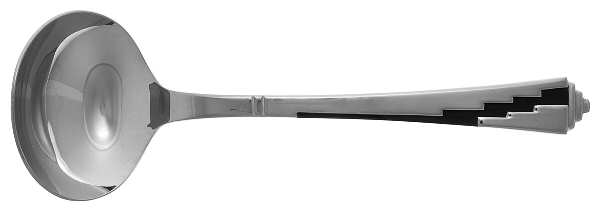 Dakota-Black (Stainless, Black Accent) Solid Gravy Ladle