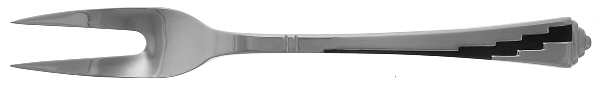 Dakota-Black (Stainless, Black Accent) Large Solid Cold Meat Serving Fork
