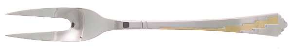 Dakota-Gold Accent (Stainless, Gold Accent) Large Solid Cold Meat Serving Fork