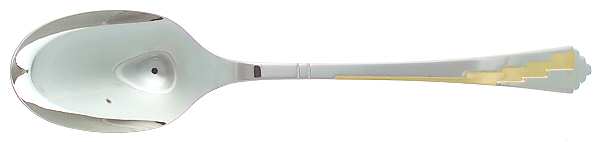 Dakota-Gold Accent (Stainless, Gold Accent) Tablespoon (Serving Spoon)
