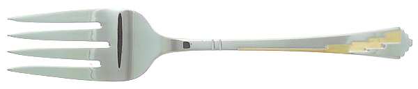 Dakota-Gold Accent (Stainless, Gold Accent) Solid Serving Fork