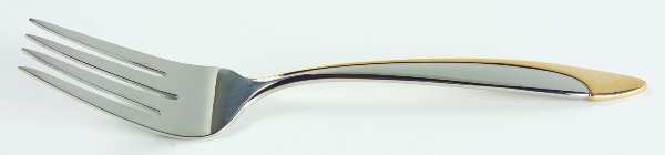 Filar-Gold (Stainless, Gold Accent) Solid Serving Fork