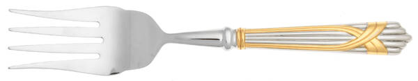 Fortuny (Stainless-Gold Accent) Cold Meat Fork Large, Stainless Tines HC