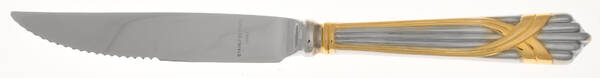 Fortuny (Stainless-Gold Accent) Steak Knife Individual Hollow, Serrate HC