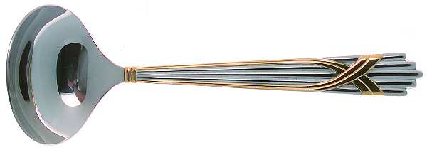 Fortuny (Stainless-Gold Accent) Solid Gravy Ladle