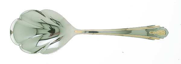 Harlow (Stainless, Gold Accent) Solid Serving Spoon
