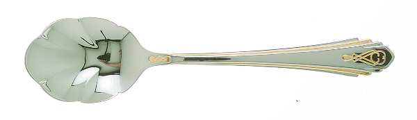 Harlow (Stainless, Gold Accent) Sugar Shell Spoon