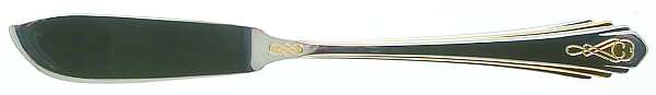 Harlow (Stainless, Gold Accent) Flat Handle Master Butter Knife