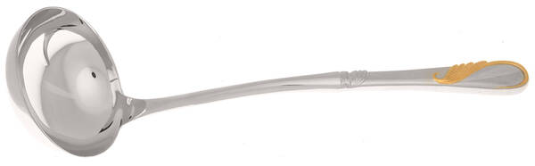 Hilary (Stainless, Gold Accent Soup Ladle with Stainless Bowl HC