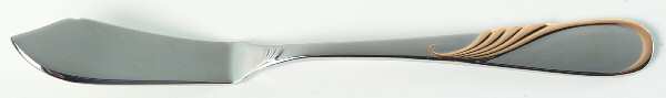 Hilary (Stainless, Gold Accent Flat Handle Master Butter Knife
