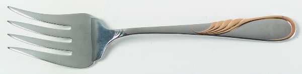 Hilary (Stainless, Gold Accent Solid Serving Fork