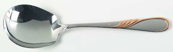 Hilary (Stainless, Gold Accent Solid Serving Spoon