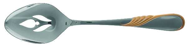 Hilary (Stainless, Gold Accent Pierced Tablespoon (Serving Spoon)