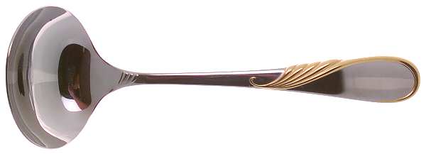 Hilary (Stainless, Gold Accent Solid Gravy Ladle