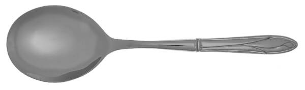 Iris (Stainless, Glossy Finish) Casserole Spoon with Smooth Stainless Bowl HC