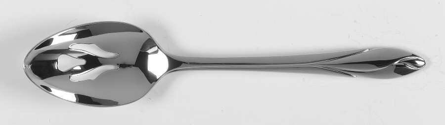 Iris (Stainless, Glossy Finish) Pierced Tablespoon (Serving Spoon)