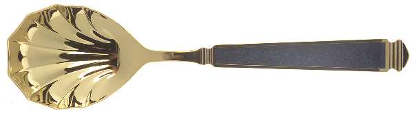Krystallos-Blue (Gold Electroplate) Solid Serving Spoon