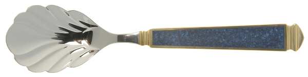 Krystallos-Blue (Stainless, Gold Accent) Sugar Shell Spoon
