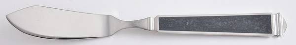 Krystallos-Black (Stainless, Glossy) Flat Handle Master Butter Knife