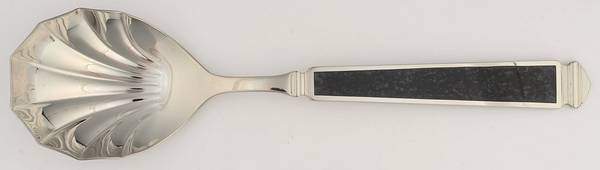 Krystallos-Black (Stainless, Glossy) Solid Serving Spoon