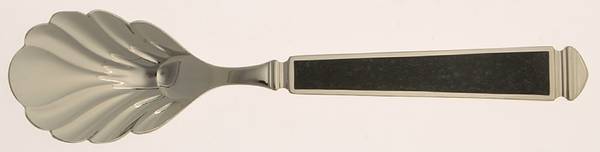 Krystallos-Black (Stainless, Glossy) Sugar Shell Spoon
