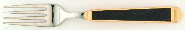 Krystallos-Black (Stainless, Gold Accent) Individual Salad Fork