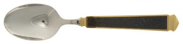 Krystallos-Black (Stainless, Gold Accent) Teaspoon