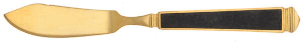 Krystallos-Black (Gold Electroplate) Flat Handle Master Butter Knife