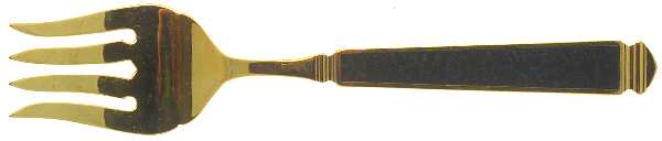 Krystallos-Black (Gold Electroplate) Solid Serving Fork