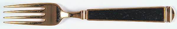 Krystallos-Black (Gold Electroplate) Individual Salad Fork