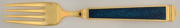 Krystallos-Cobalt Blue (Gold Electroplate) Individual Salad Fork