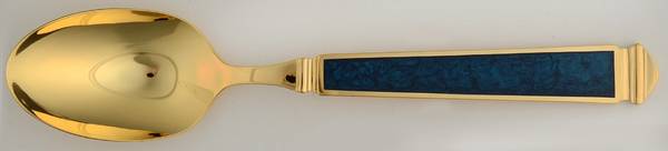 Krystallos-Cobalt Blue (Gold Electroplate) Place/Oval Soup Spoon