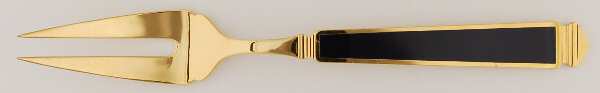 Krystallos-Cobalt Blue (Gold Electroplate) Medium Solid Cold Meat Serving Fork