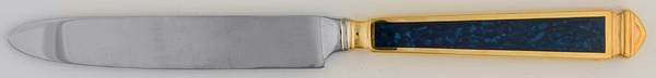 Krystallos-Cobalt Blue (Gold Electroplate) New French Hollow Knife