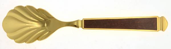 Krystallos-Cinnabar (Gold Electroplate) Sugar Shell Spoon