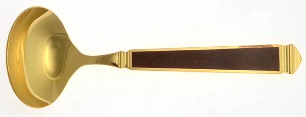 Krystallos-Cinnabar (Gold Electroplate) Solid Gravy Ladle