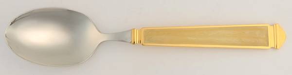 Krystallos-Pearl (Stainless, Gold Accent) Place/Oval Soup Spoon