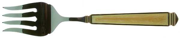 Krystallos-Pearl (Stainless, Gold Accent) Solid Serving Fork