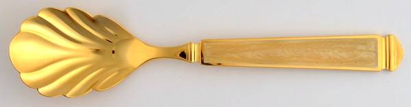 Krystallos-Pearl (Gold Electroplate) Sugar Shell Spoon