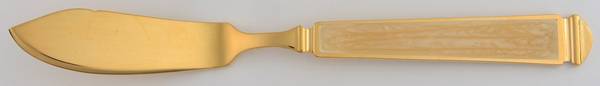 Krystallos-Pearl (Gold Electroplate) Flat Handle Master Butter Knife
