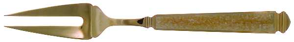 Krystallos-Pearl (Gold Electroplate) Large Solid Cold Meat Serving Fork