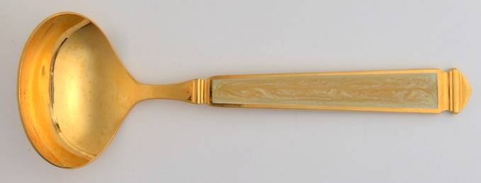 Krystallos-Pearl (Gold Electroplate) Solid Gravy Ladle