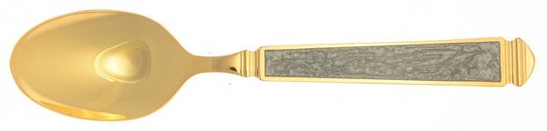 Krystallos-Slate Blue (Gold Electroplate) Teaspoon