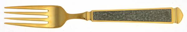 Krystallos-Slate Blue (Gold Electroplate) Individual Salad Fork