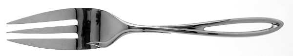 L'Fleur (Stainless, Glossy) Large Solid Cold Meat Serving Fork