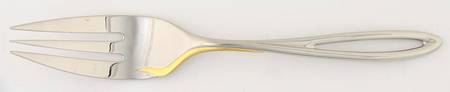 L'Fleur-Gold (Stainless, Gold Accent) Large Solid Cold Meat Serving Fork